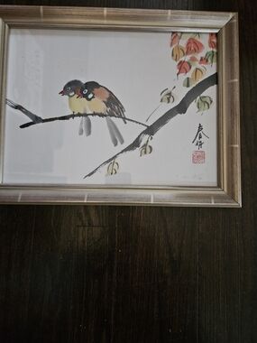 Gallery Framed Bird Print - Yellow, Brown & Black